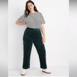 MADEWELL Slim Emmett Wide-Leg Crop Pants: Corduroy Edition green size 31